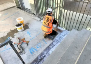 worker concrete finishing